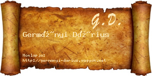 Germányi Dárius névjegykártya